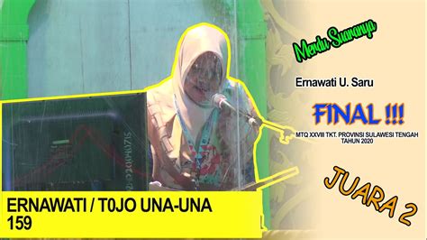 Juara 2 Ernawati U Saru Tilawah Dewasa MTQ XXVIII Tkt Provinsi