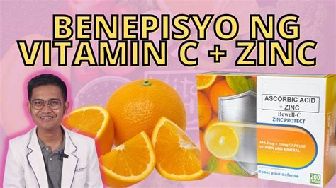 Benepisyo Ng Vitamin C At Zinc Bewell C Zinc Protect Youtube