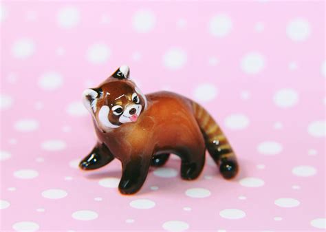 Red Panda Polymer Clay Figurine Ooak — Fox Luu Creations