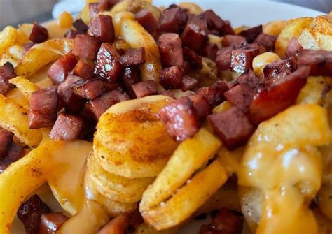 Batata Frita Cheddar E Bacon Receita Por Vinicius Silva Cookpad