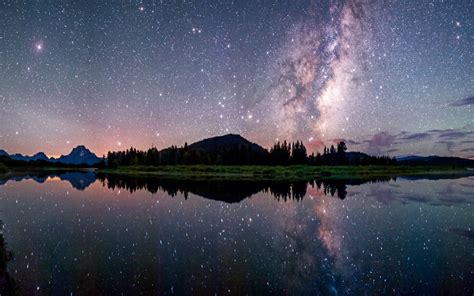 Wallpaper 1920x1200 Px Lake Landscape Long Exposure Milky Way