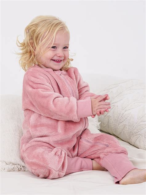 Essential Winter Baby Clothing Dusty Pink Plush Onesie - Hoolies To 7yrs