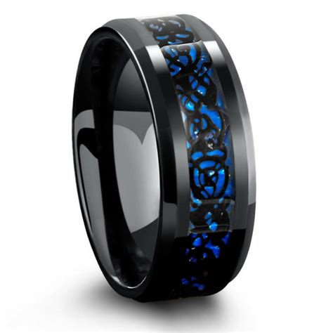 The Royal Celtic Ring Mens Blue And Black Celtic Wedding Band Northern Royal Llc