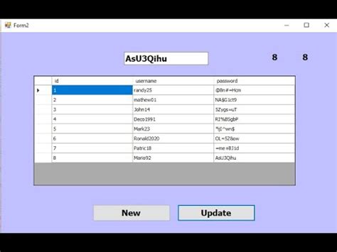 Programming Vb Net Update Sql Server Database By Random Password And