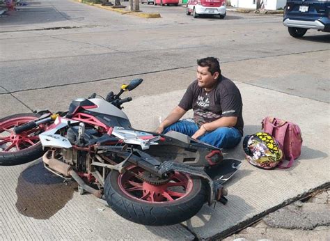 Motociclista Lesionado Tras Choque En Coatzacoalcos