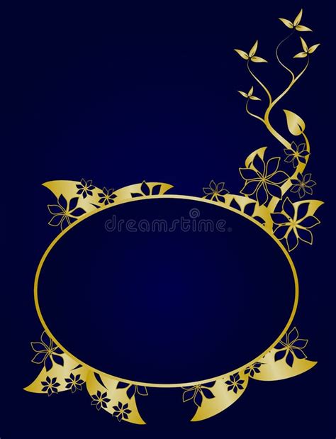 Blue and Gold Floral Background Stock Vector - Illustration of nature ...