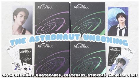 Unboxing Bts Jin Solo Album The Astronaut Both Versions Photocards