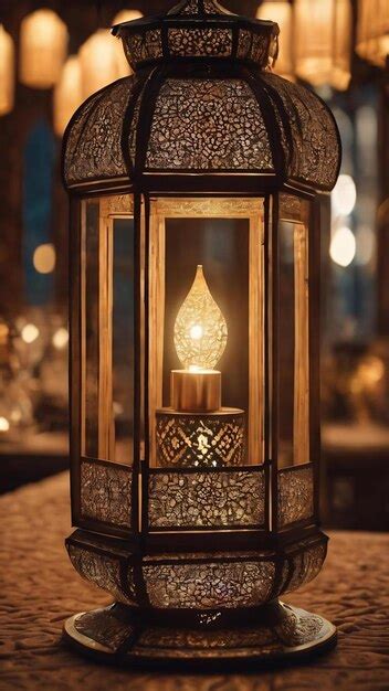 Premium Photo A Lantern With The Words Ramadan On It