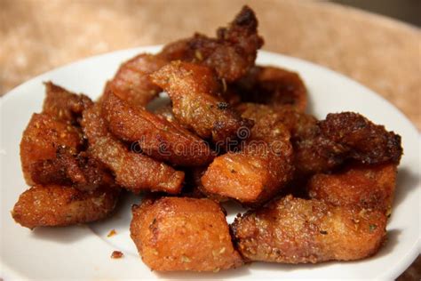 Fried Chicharron Pork Rinds Stock Image Image Of Salty Reed