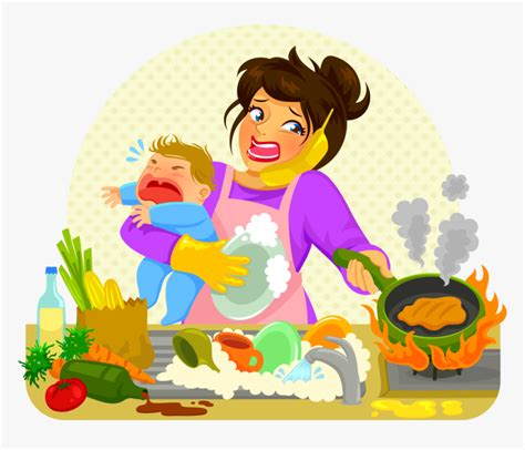 Mom Cooking Png - Busy Clipart Png, Transparent Png - kindpng