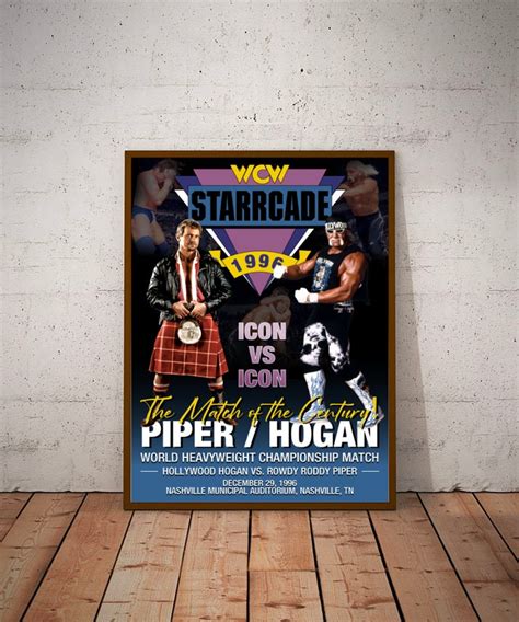 WCW STARRCADE 1996 Hulk Hogan Vs Rowdy Roddy Piper A3 Poster Etsy