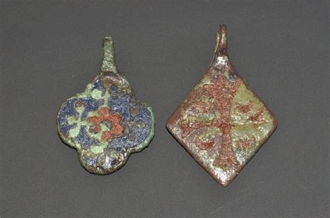 Medieval Bronze Enamelled Harness Pendant Group Lot 11