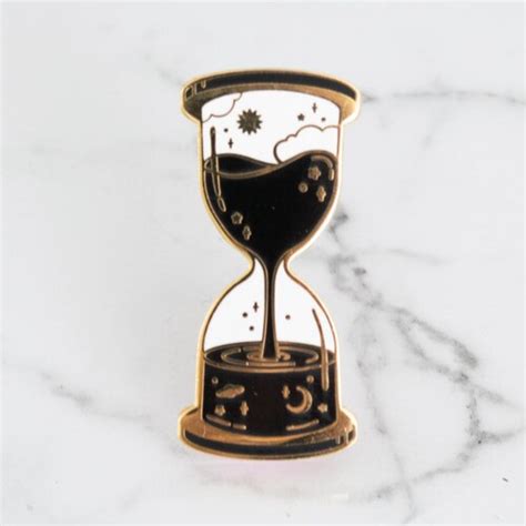 Hourglass Hard Enamel Pin Cosmic Space Witchy Time Etsy Australia