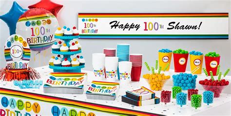 Rainbow 100th Birthday Party Supplies Rainbow 100th Birthday Party