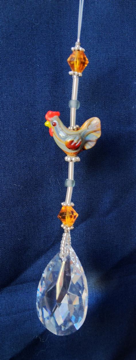 Chicken Crystal Suncatcher Etsy