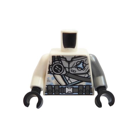 Lego White Torso With Ninjago Z Belts And One Flat Silver Arm