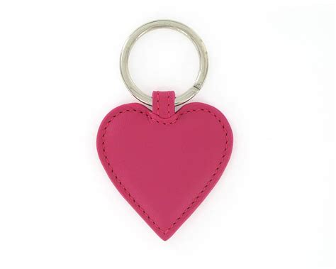 Personalised Leather Heart Keyring By Noble Macmillan