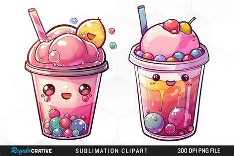 Kawaii Bubble Tea Illustration Clipart