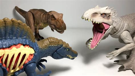 Unexpected Alliance T Rex Spinosaurus Vs Indominus Rex Jurassic