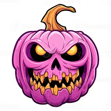 Halloween Pink Pumpkin Clipart, Monster Pink Pumpkin Jack O Lantern Illustration. 26721578 PNG