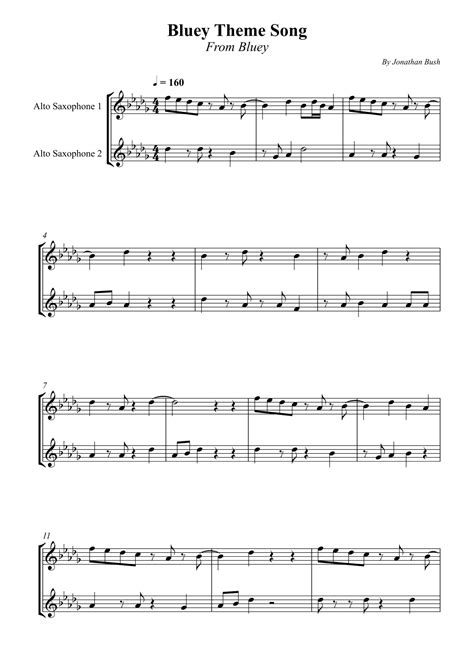 Bluey Theme Song Arr Wesley S Silva Sheet Music Jonathan Bush