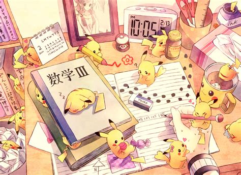 Pikachu Study Session - HD Wallpaper