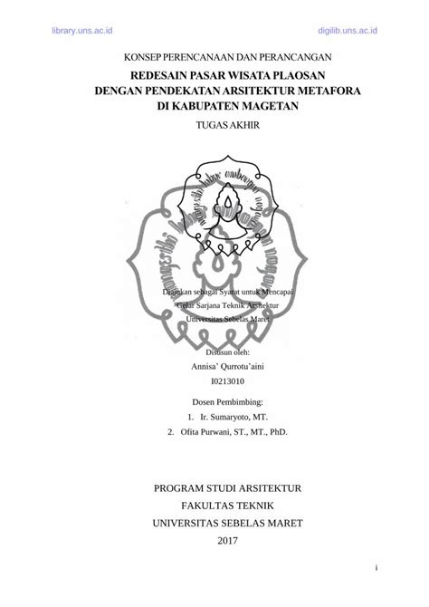 Pdf Redesain Pasar Wisata Plaosan Dengan Pendekatan Arsitektur