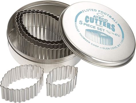 Ateco Fluted Edge Football Cutters In Graduated Sizes Stainless