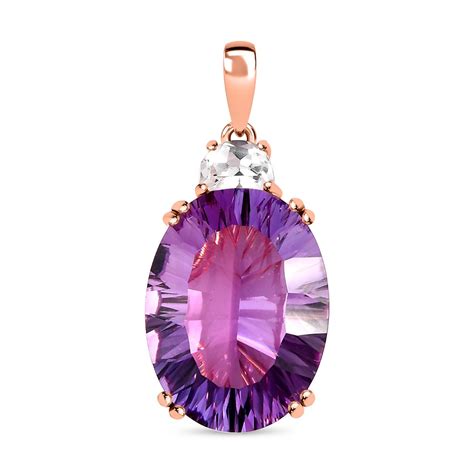 Rose De France Amethyst Wei Er Topas Anh Nger Silber Ros Gold