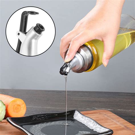 Oil Spout Stainless Steel Oil Bottle Pourer Leak Proof Dust Proof Oil