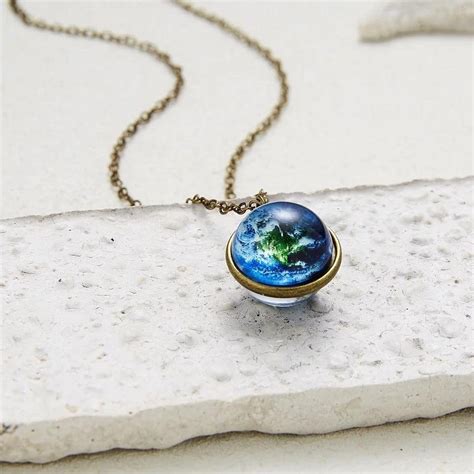 Planet Necklace World Necklace Universe Pendant Jewelry Solar System