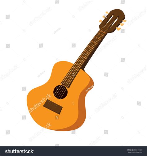 Vector Illustration Acoustic Guitar Cartoon Style Vector De Stock