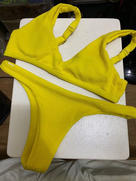 Yellow Bikini Two Piece Women S Fashion Swimwear Bikinis Swimsuits On Carousell