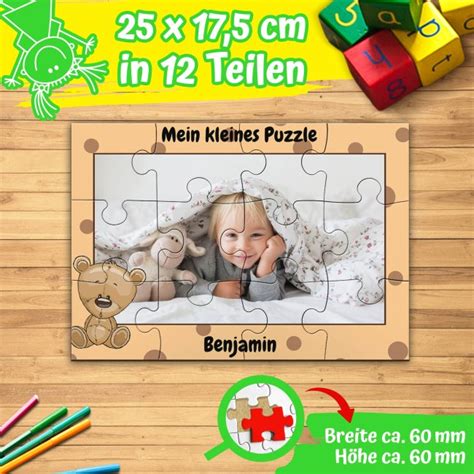 Holzpuzzle Mit Foto F R Kinder Mit Fotorahmen B R Teile Prin