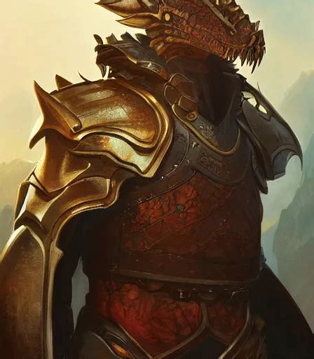 Dragon Dragonborn Paladin Full Wide Angle Portrait Stable Diffusion