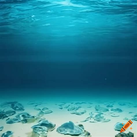 Under Water Blue Sea And Sand Wallpaper