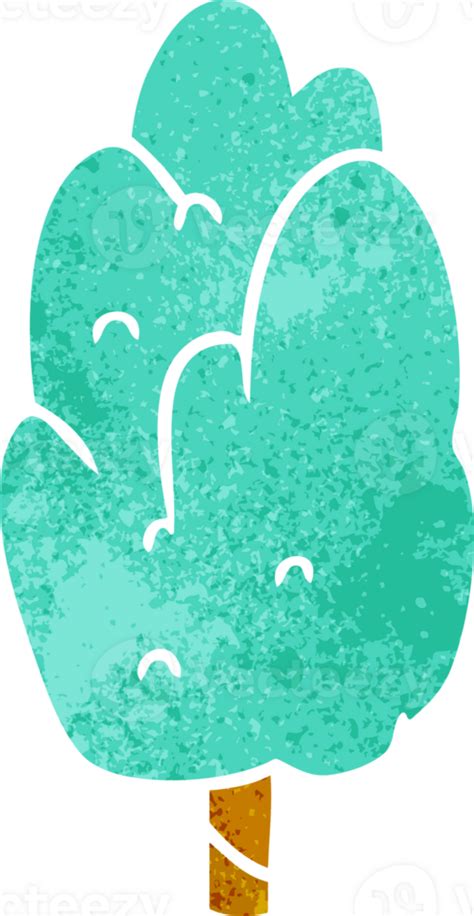 Hand Drawn Retro Cartoon Doodle Single Green Tree 40084720 Png