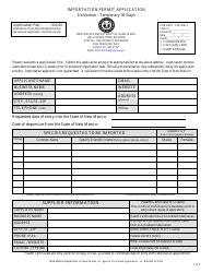 New Mexico Importation Permit Application Exhibition Temporary 30