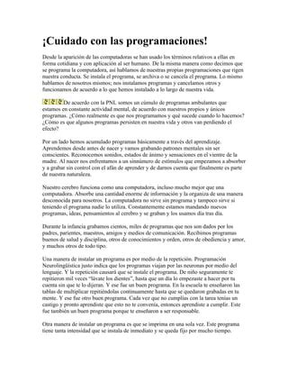 Cuidado Con Las Programaciones PDF