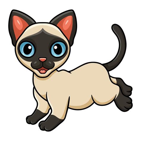 Cute Siamese Cat Cartoon Walking Vector Art At Vecteezy