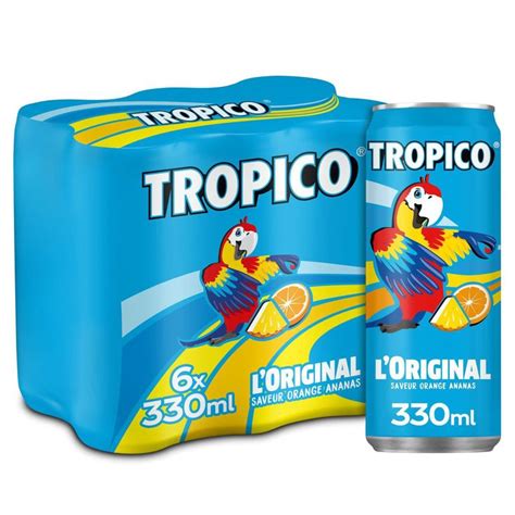 Boisson L Original Saveur Orange Ananas TROPICO Le Pack De 6 Canettes