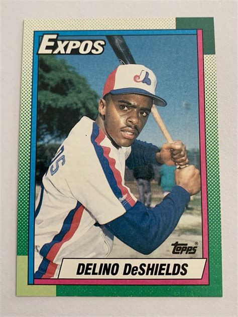 1990 Topps DELINO DESHIELDS Rookie Card RC Montreal Expos Baseball 224