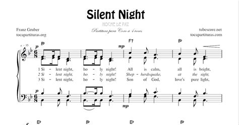 Tocapartituras Silent Night Noche De Paz Partitura De Coro Satb A