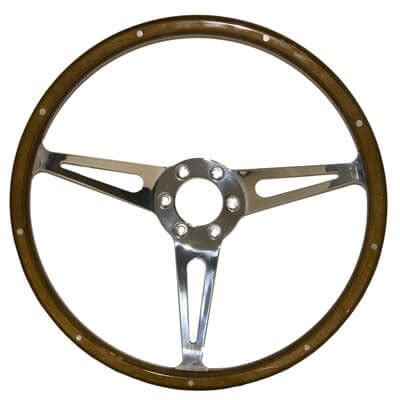 65 73 Shelby Style Genuine Wood Aluminum Steering Wheel 6 Bolt 14