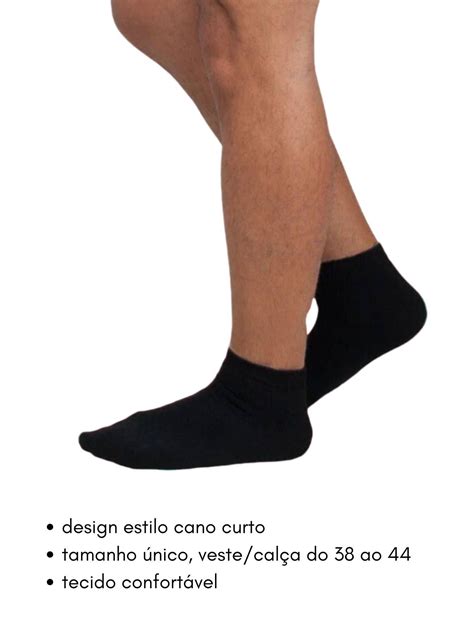 Kit 6 Pares Meia Soquete Cano Curto Masculina Belíssima Moda Íntima