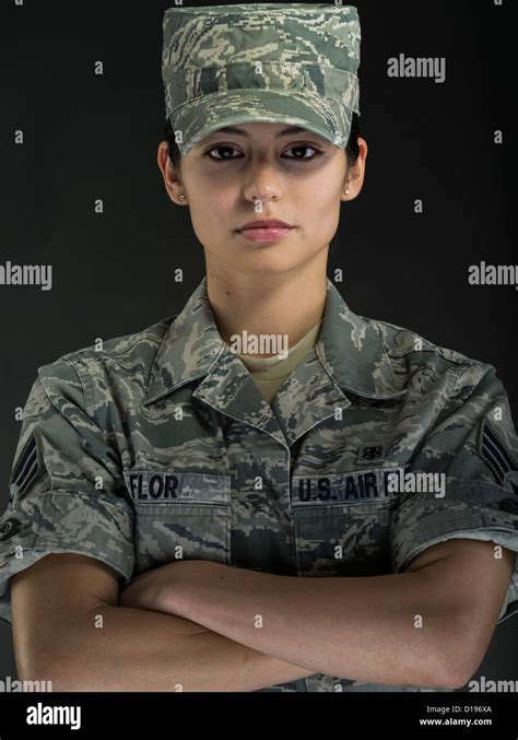 Female United States Marine Corps Soldier In Combat Utility Uniform