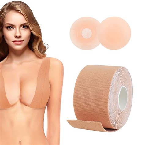 REFUN Boob Tape Boobytape For Breast Lift With 2pcs Reusable Silicone