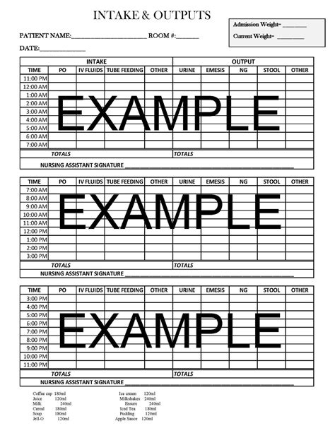 Intake And Output Practice Worksheets