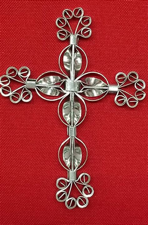 Cross Ornament Handmade Metal Cross Ornament Christmas Etsy