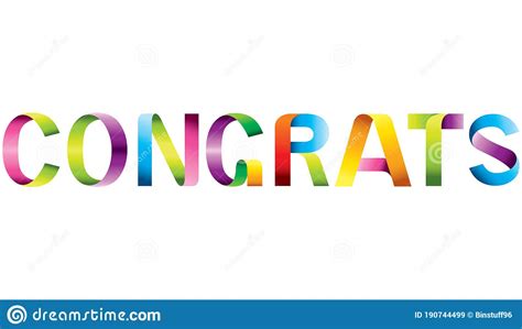 Congrats Colorful Text Background Stock Vector Illustration Of